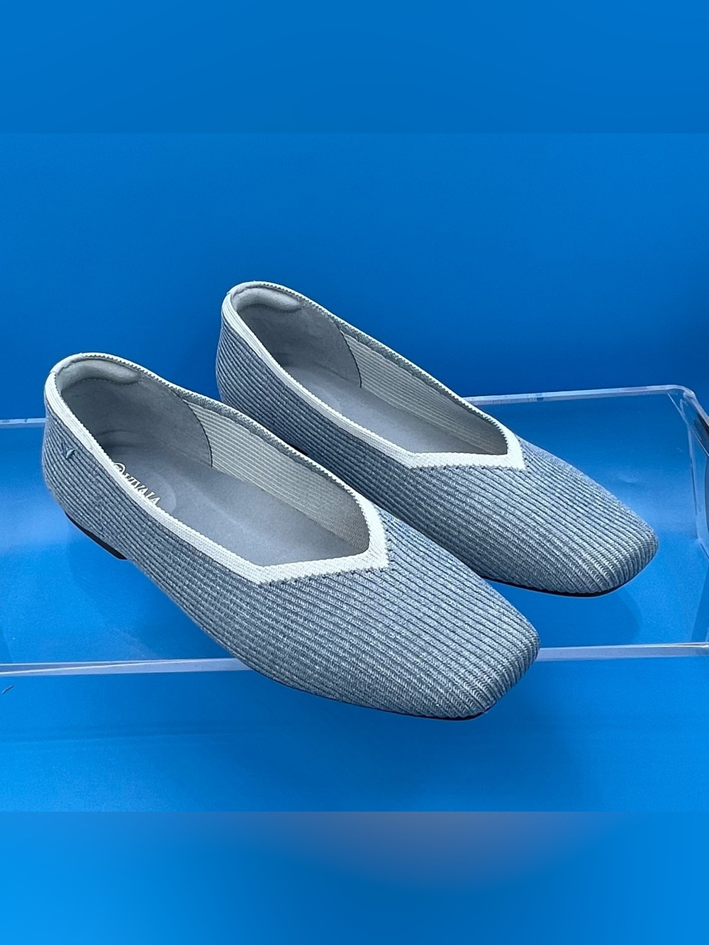 Vivaia Margot Flat, Square Toe, Denim Blue, Sz 41